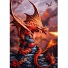 image:imageTrefl Premium Plus Quality  Puzzle Fantasy Collection Fire Dragon  1000 Pieces Series of Fantasy World Images Anne Stokes Perfect Piece Fit for Adults and Children from 14 Years
