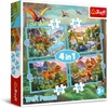 image:imageTrefl 4in1 Jigsaw Puzzle 12 15 20 24 Unique Dinosaurs Print DIY Puzzle Creative Fun Classic Jigsaw for Adults and Children from 3 Years Old