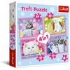 image:imageTrefl 4in1 Jigsaw Puzzle Fun Cats Print DIY Puzzle Creative Fun Classic Jigsaw for Adults and Children from 4 Years Old