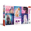 image:imageTrefl Super Cats 1000 Piece Jigsaw Puzzle Neon Color Line 27x19 Print DIY Puzzle Creative Fun Classic Puzzle for Adults and Children from 14 Years Old