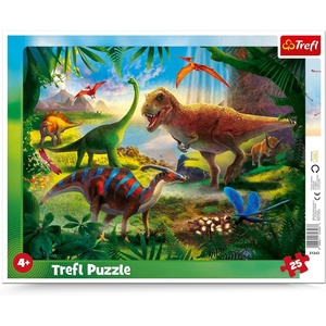 image:imageTrefl 25 Piece Jigsaw Puzzle Frame Dinosaurs Print DIY Puzzle Creative Fun Classic Jigsaw for Adults and Children from 3 Years Old