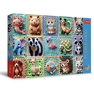 image:imageTrefl Crochet Animals 1000 Jigsaw Puzzle Premium Plus Tea Time 27x19 A Series of Painted Nostalgic Pictures Perfect Matching of Elements for Adults and Children from 14 Years Old