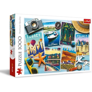 image:imageTrefl Holiday Postcards 1000 Piece Jigsaw Puzzle Red 27x19 Print DIY Puzzle Creative Fun Classic Jigsaw for Adults and Children from 14 Years Old