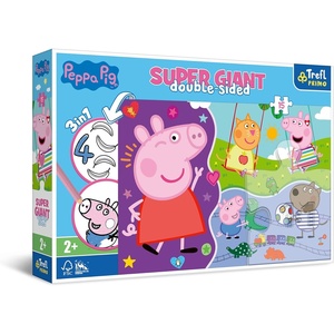 image:imageTrefl Meet Happy Peppa Pig 15 Piece Jigsaw Puzzle Giant Print DIY Creative Fun Classic Puzzle for Adults and Children from 2 Years Old