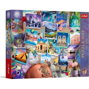 image:imageTrefl Premium Plus Quality  Puzzle Tea Time Travel Memories  500 Pieces Series of Painted Nostalgic Pictures of Pieces for Adults and Children Aged 10 and Above