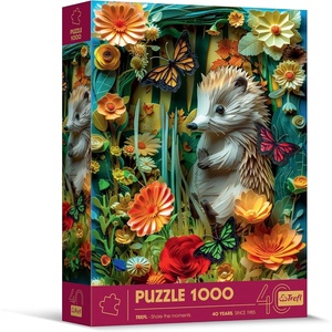 image:imageTrefl  3D Puzzle Hedgehog  1000 Pieces  40th Anniversary Paper Art Premium Jigsaw Puzzle for Adults and Children Aged 14 and Older