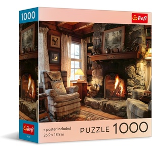 image:imageTrefl  Square Box  Cozy Cabin Dreams  1000 Piece Jigsaw Puzzle 27x19 Print DIY Puzzle Creative Fun Classic Jigsaw for Adults and Children from 14 Years Old