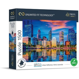 image:imageTrefl Cityscape Urban Reflection Perth Australia 1500 Piece Jigsaw Puzzle Prime 33x23 Thick Cardboard Urban Landscape Skyscrapers Creative Fun for Adults and Children from 14 Years Old