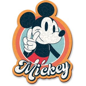 image:imageTrefl Disney 160 Piece Jigsaw Puzzle Retro Mickey Mouse Wood Craft Irregular Shapes 10 Puzzles of Disney Symbols Modern Premium Jigsaw for Adults and Children from 9 Years Old