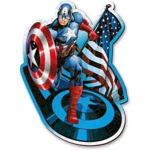 image:imageTrefl Marvel Wood Craft 160 Piece Jigsaw Puzzle Fearless Captain America Irregular Shapes 10 Special Puzzles Modern Premium Jigsaw for Adults and Children from 14 Years Old