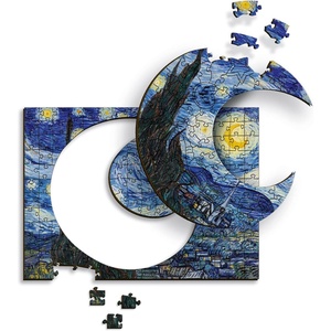 image:imageTrefl The Starry Night  Vincent Van Gogh 200 Jigsaw Puzzle Wood Craft Irregular Shapes 5 Special Puzzles Famous Paintings and Artists Creative Fun for Adults and Children from 9 Years Old