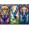 image:imageTrefl  Stained Glass Animals  Puzzle 1000 Elements  A Puzzle Depicting a Beautiful Stained Glass Window with Exotic Animals for Adults and Children Over 14 Years Old