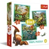 image:imageTrefl 3in1 Jigsaw Puzzle The Extraordinary World of Dinosaur Print DIY Puzzle Creative Fun Classic Jigsaw for Adults and Children from 4 Years Old