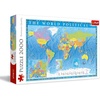 image:imageTrefl Political map of the World 2000 Piece Jigsaw Puzzle Red 38x27 Print DIY Puzzle Creative Fun Classic Puzzle for Adults and Children from 15 Years Old