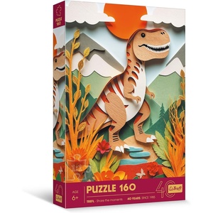 image:imageTrefl  3D Effect Puzzle Dinosaur  160 Pieces  Trefls 40th Anniversary Colourful Puzzles with Animals for Children Aged 6 and Older