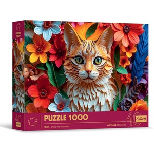 image:imageTrefl  3D Puzzle Cat  1000 Pieces  40th Anniversary Trefl Paper Art Premium Jigsaw Puzzle for Adults and Children Aged 14 and Older