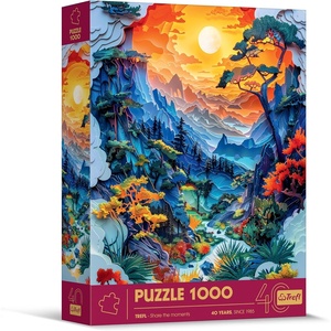 image:imageTrefl  3D Puzzle Valley  1000 Pieces  40th Anniversary Paper Art Premium Jigsaw Puzzle for Adults and Children Aged 14 and Older