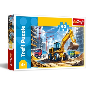 image:imageTrefl  Backhoe Loader  60 Piece Puzzle  Colourful Puzzle with Vehicles Creative Entertainment Fun for Children Aged 4 and Older