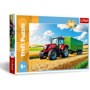image:imageTrefl  Farm Machines  Tractor with Trailer  100 Piece Puzzle  Colourful Jigsaw Puzzle with Vehicles Creative Entertainment Fun for Children Aged 5 and Older