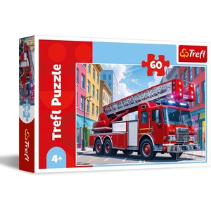 image:imageTrefl  Fire Engine  60 Piece Puzzle  Colourful Puzzle with Vehicles Creative Entertainment Fun for Children Aged 4 and Older