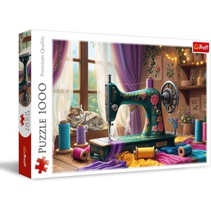 image:imageTrefl  My Tailors Workshop  Puzzle 1000 Elements  Jigsaw Puzzle Representing a Tailors Stand for Adults and Children Over 14 Years Old