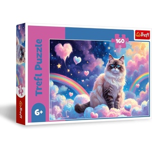 image:imageTrefl  Pet Cat  160 Piece Puzzle  Colourful Puzzle with Cat in Clouds Creative Entertainment Fun for Children Aged 6 and Older