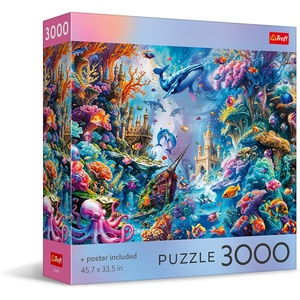 image:imageTrefl  Square Box  Underwater Life  3000 Piece Jigsaw Puzzle Red 46x33 Print DIY Creative Fun Classic Jigsaw for Adults and Children from 15 Years Old