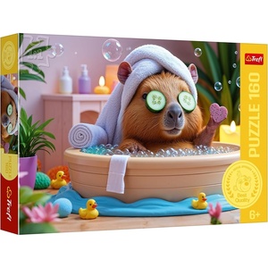 image:imageTrefl  The Treflik Family Capybara at the Spa  Puzzle 160 Elements  Colourful Puzzle with Capybara at Home Spa Creative Entertainment Fun for Kids Ages 6 and up