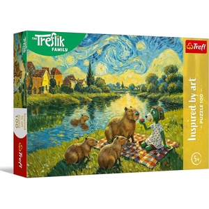 image:imageTrefl  The Treflik Family Inspired By Art Feeding Capybaras  100 Pieces  Colourful Puzzles with Fairy Tale Characters Creative Entertainment Fun for Children Aged 5 and up