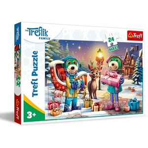 image:imageTrefl 24 Piece Jigsaw Winter time with Trefliks Puzzle Maxi Print DIY Puzzle Treflik Family Creative Fun Classic Jigsaw for Children from 3 Years Old