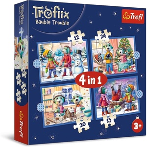 image:imageTrefl 4in1 Jigsaw Puzzle Its Snowing at the Trefliks House Print DIY Puzzle Creative Fun Classic Jigsaw for Adults and Children from 4 Years Old