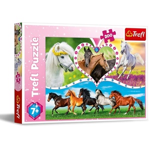 image:imageTrefl Beautiful Horses 200 Piece Jigsaw Puzzle Red 19x13 Print DIY Puzzle Creative Fun Classic Jigsaw for Adults and Children from 7 Years Old