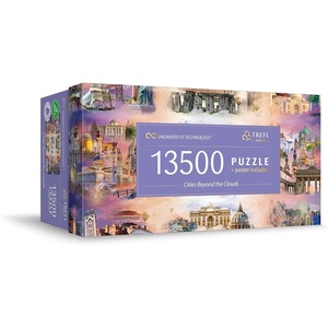 image:imageTrefl Cities Beyond the Clouds 13500 Jigsaw Puzzle Prime 78x54 Large Jigsaw with Famous Landmarks Collage Thick Cardboard BIO ECO Creative Fun for Adults and Children from 14 Years Old