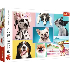 image:imageTrefl Cute Dogs 1500 Piece Jigsaw Puzzle Red 33x 23 Print DIY Puzzle Creative Fun Classic Puzzle for Adults and Children from 14 Years Old