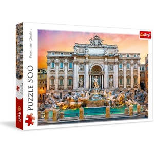 image:imageTrefl Fontanna di Trevi Rome 500 Piece Jigsaw Puzzle Red 19x13 Print DIY Jigsaw Creative Fun Classic Puzzle for Adults and Children from 10 Years Old