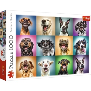 image:imageTrefl Funny Dog Portraits 1000 Piece Jigsaw Puzzle Red 27x19 Print DIY Jigsaw Creative Fun Classic Puzzle for Adults and Children from 14 Years OldFunny portrait collage