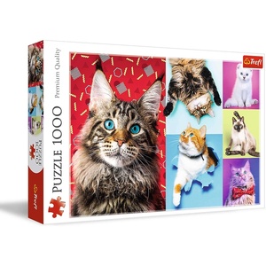 image:imageTrefl Happy Cats 1000 Piece Jigsaw Puzzle Red 27x19 Print DIY Creative Fun Classic Puzzle for Adults and Children from 14 Years Old