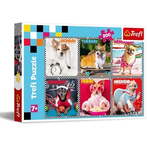 image:imageTrefl Happy Dogs 200 Piece Jigsaw Puzzle Red 19x13 Print DIY Jigsaw Creative Fun Classic Puzzle for Adults and Children from 7 Years Old