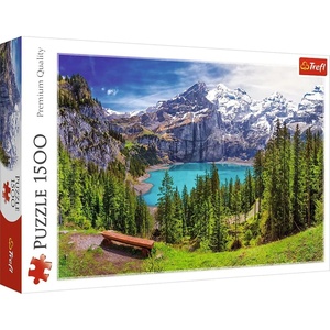 image:imageTrefl Lake Oeschinen Alps Switzerland 1500 Piece Jigsaw Puzzle Red 33x23 Print DIY Puzzle Creative Fun Classic Puzzle for Adults and Children from 14 Years Old