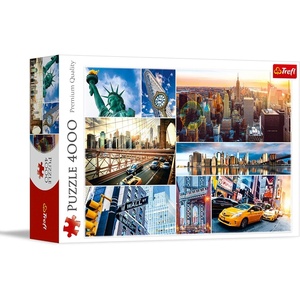 image:imageTrefl New York Collage 4000 Piece Jigsaw Puzzle Red 54x38 Print DIY Puzzle Creative Fun Classic Puzzle for Adults and Children from 15 Years Old