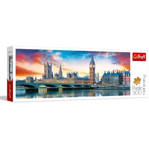 image:imageTrefl Panorama Big Ben and Palace of Westminster London 500 Piece Jigsaw Puzzle Red 26x9 Print DIY Puzzle Creative Fun Classic Puzzle for Adults and Children from 10 Years Old