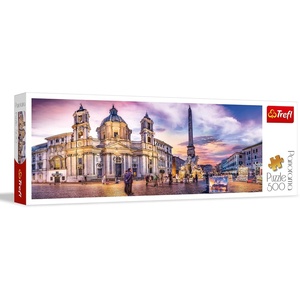 image:imageTrefl Panorama Piazza Navona Rome 500 Piece Jigsaw Puzzle Red 26x9 Print DIY Puzzle Creative Fun Classic Puzzle for Adults and Children from 10 Years Old