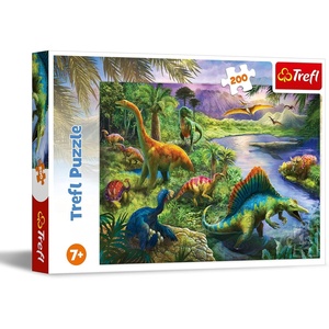 image:imageTrefl Predatory Dinosaurs 200 Piece Jigsaw Puzzle Red 19x13 Print DIY Puzzle Creative Fun Classic Jigsaw for Adults and Children from 7 Years OldPredatory Dinosaurs 200 Piece Jigsaw Puzzle