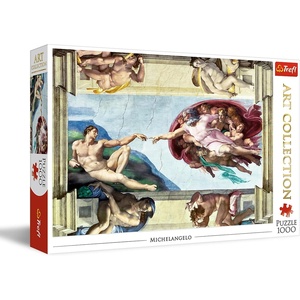 image:imageTrefl The Creation of Adam 1000 Piece Jigsaw Puzzle Red 27x19 Print Art DIY Puzzle Creative Fun Classic Jigsaw for Adults and Children from 14 Years Old