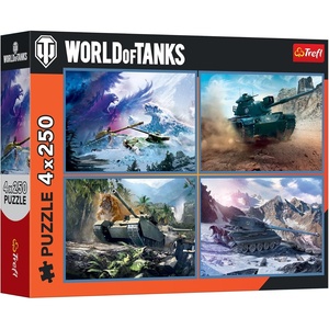 image:imageTrefl World of Tanks The Great Tank Battle 4x250 Piece Jigsaw Puzzle 133 x94 Print DIY Puzzle Creative Fun Classic Jigsaw for Adults and Children from 14 Years Old