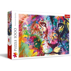 image:imageTrefl Colorful Lion 1000 Piece Jigsaw Puzzle Red 27x19 Print DIY Puzzle Creative Fun Classic Jigsaw for Adults and Children from 14 Years Old