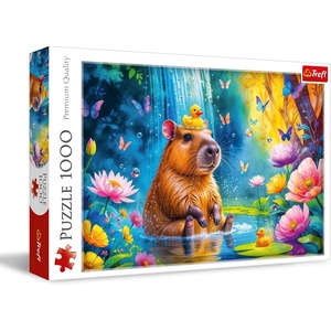 image:imageTrefl  Capybara  Puzzle 1000 Elements  Jigsaw Puzzle with a Capybara on a Waterfall Background for Adults and Children Over 14 Years Old