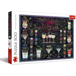 image:imageTrefl Cocktail Menu 500 Piece Jigsaw Puzzle Red 19x13 Print DIY Puzzle Creative Fun Classic Jigsaw for Adults and Children from 10 Years Old