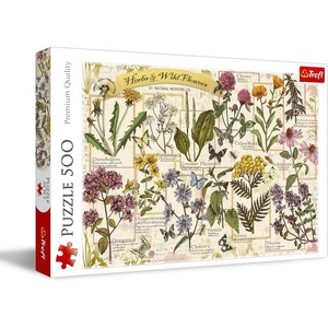 image:imageTrefl Herbarium Medicinal Herbs 500 Piece Jigsaw Puzzle Red 19x13 Print DIY Puzzle Creative Fun Classic Jigsaw for Adults and Children from 10 Years Old