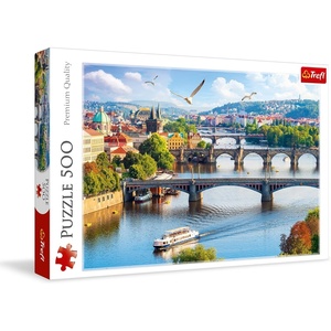 image:imageTrefl Prague Czech Republic 500 Piece Jigsaw Puzzle Red 19x13 Print DIY Creative Fun Classic Puzzle for Adults and Children from 10 Years Old
